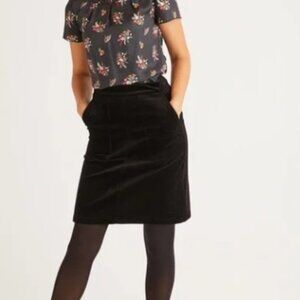 Boden Leoni Mini Skirt Navy Blue Corduroy Back Zipper Sz 6P Academia Y2K Preppy